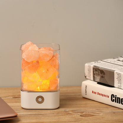 Himalayan crystal salt lamp essential oil diffuser bedside lamp Colorful usb night light batch generation