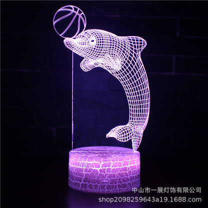 Explosion Dolphin Series Colorful Creative 3D Lights LED Night Lights Gift Table Lamps Visual Lights