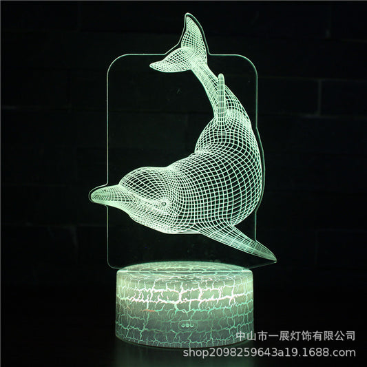 Explosion Dolphin Series Colorful Creative 3D Lights LED Night Lights Gift Table Lamps Visual Lights