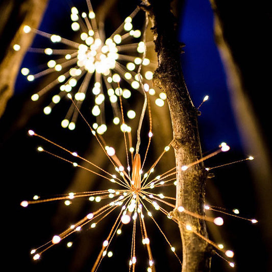 Led fireworks light solar light string Christmas explosion light fireworks copper wire lights outdoor garden decoration