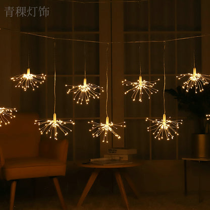 Led fireworks light solar light string Christmas explosion light fireworks copper wire lights outdoor garden decoration