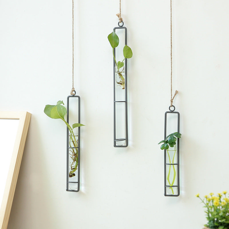 Glass vase plant container wall decoration living room hanging decoration hanging plant