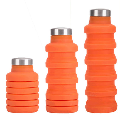 New silicone telescopic cup Collapsible portable outdoor sports bottle Silicone water bottle folding kettle