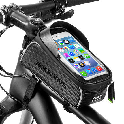 ROCKBROS MTB Bicycle Bike Bag 6&quot; Touchscreen Frame Reflective Bag Cycling Top Waterproof Tube Bag Phone Case Bike Accessories