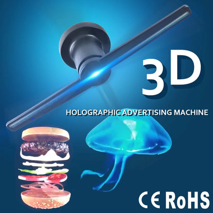 3D Hologram Advertising Display LED Fan Holographic Imaging 3D LED Fan light 3d Display Advertising logo Light Decoration