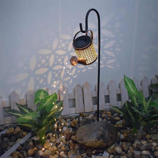 Solar garden lights kettles, showers and lights, outdoor garden landscape decoration