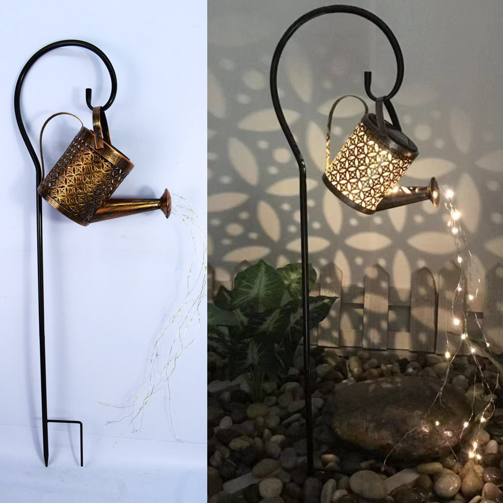 Solar garden lights kettles, showers and lights, outdoor garden landscape decoration